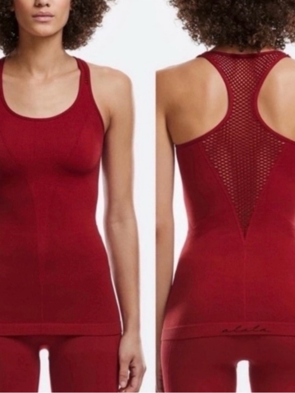 Alala Mesh-Back Racerback Tank - Deep Wine
